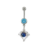 Kissing Dolphins Sterling Silver Body Jewelry BJ021 - Body Jewelrys